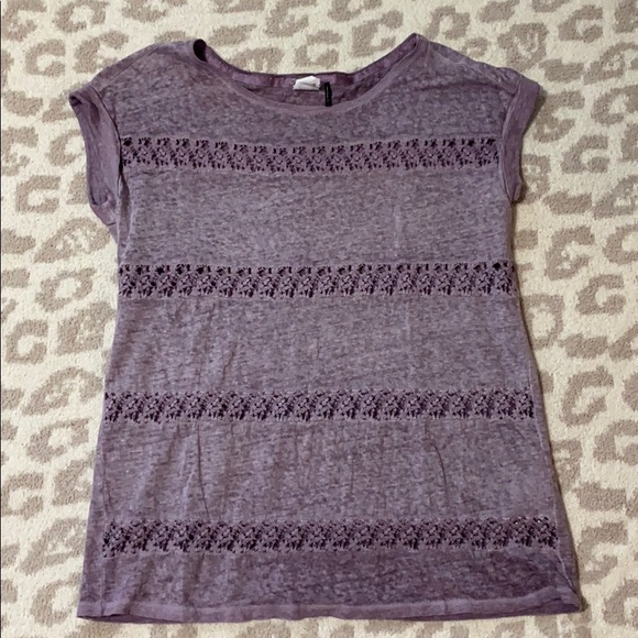 Akemi + Kin Lavender Linen Top with Lace - Picture 3 of 8